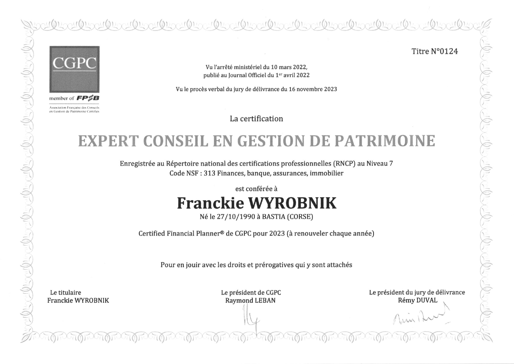 Photo pour l'annuaire des certifiés